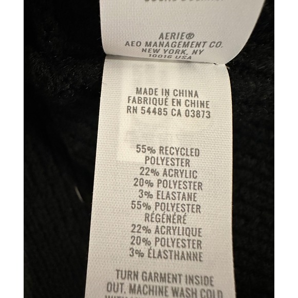 Aerie Womens Black White Striped Crewneck Oversized Knit Sweater Medium - Picture 4 of 8